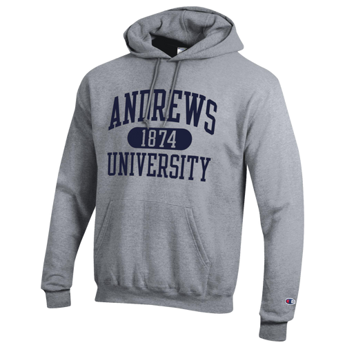 Champion, Powerblend Fleece Hood, Vertical arched, Heather Gray - Andrews over 1874