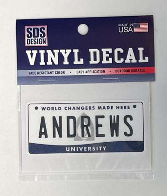 3"Andrews University License Plate Vinyl Decal