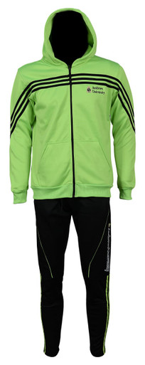 AU Track Suit - Green w/strips - black