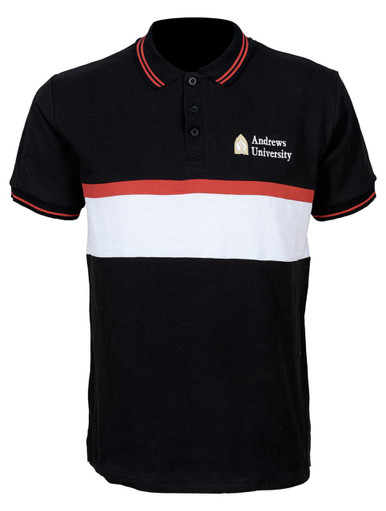 AU Polo - Men's - Black & White, Short Sleeve