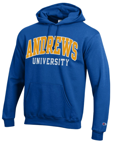 B - Champion, Hoodie, Yellow Embroidery - Andrews University Yellow Embroidery