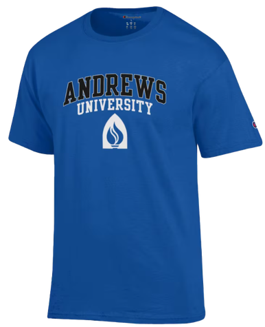 B - Champion, T-shirts, Blue - black Andrews University