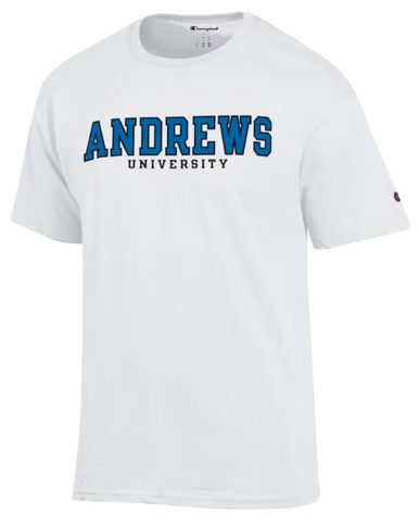 B - Champion, T-shirts, White - blue Andrews University