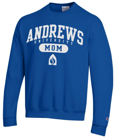 B - Champion, Sweatshirt Mom, Blue/White - Andrews University