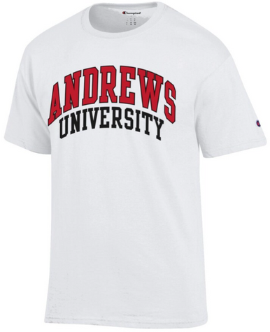 B - Champion, T-shirt, White - red Andrews over University