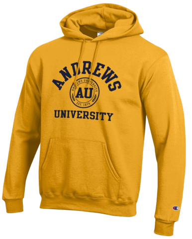 B - Champion, Hoodie, Gold Yellow - Andrews over Seal and University