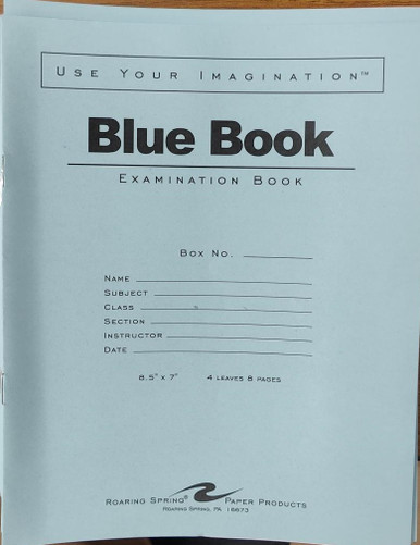 B - Blue Book Examination Book
