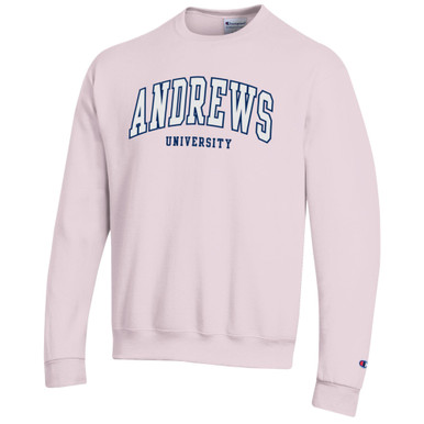 Champion - Powerblend Fleece Crew - Pink with White Andrews over Black