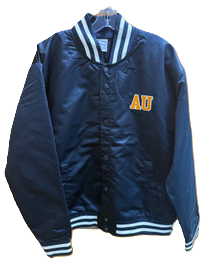 Champion - Men's Super Fan Letterman Bomber Marine Navy AU  on the back