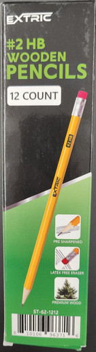 Extric, #2 Pencil - Wood, Pre-sharpened - 12 Count