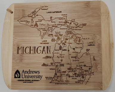 Cutting Board with State Artwork - Andrews University