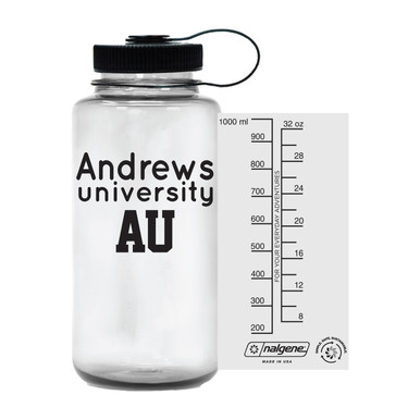 Nalgene, 32 Oz - Andrews University - Wide Mouth Bottle - Clear