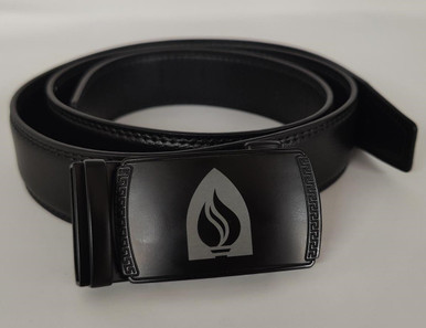 Belt, Men's, Leather w/Ratchet Buckle (Various Designs) - Customizable Fit,(35mm)