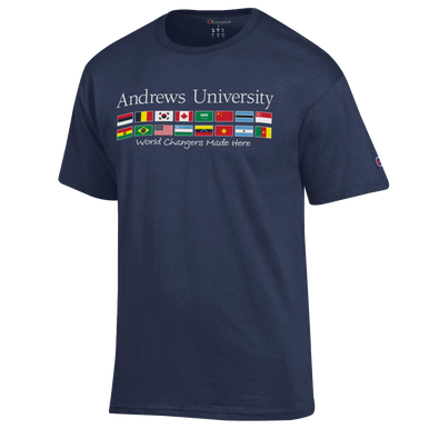 B - Champion, SS Tee, Marine Navy - Andrews University