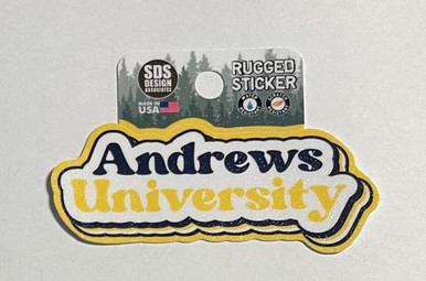 3" Andrews University Bubble  Cloud Text Vinyl Decal