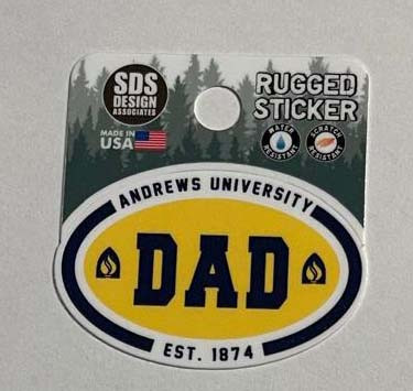 2" Andrews University Euro Dad Art De Rugged Sticker