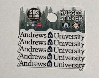 2" Andrews University Text w/ torch x5 Rugged Sticker