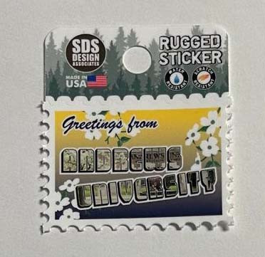 2" Andrews University Greetings Postcard Rugged Sticker