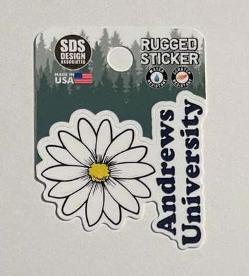 2" Andrews University Daisy Rugged Sticker