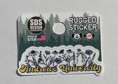 2" Andrews University Pastel Script Rugged Sticker
