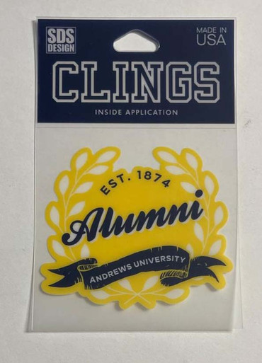 3" Andrews University Alumni Banner w/ Leaves Cling/ Andrews University Cling