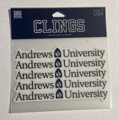 5" Andrews University Stacked Text w/ Torch x5  Cling