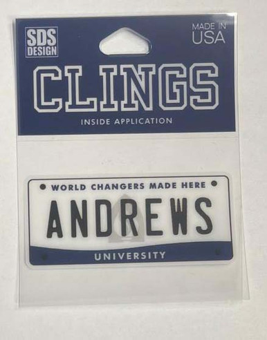 3" Andrews University License Plate Cling