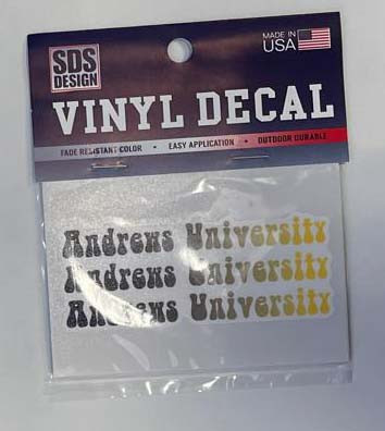 3" Andrews University Bubble Cloud Text x3  Vinyl Decal