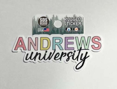 3" Andrews University Pastel Rugged Sticker