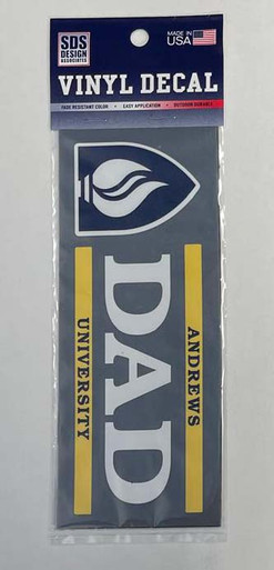 6" Euro  Andrews University  Dad Art Deco Text  Vinyl Decal