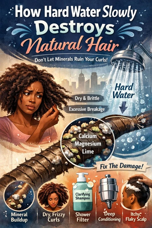 How Hard Water Slowly Destroys Natural Hair (And How to Stop the Damage)