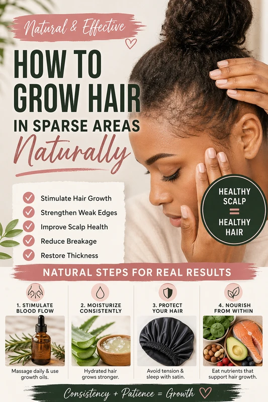 How to Grow Hair in Sparse Areas Naturally