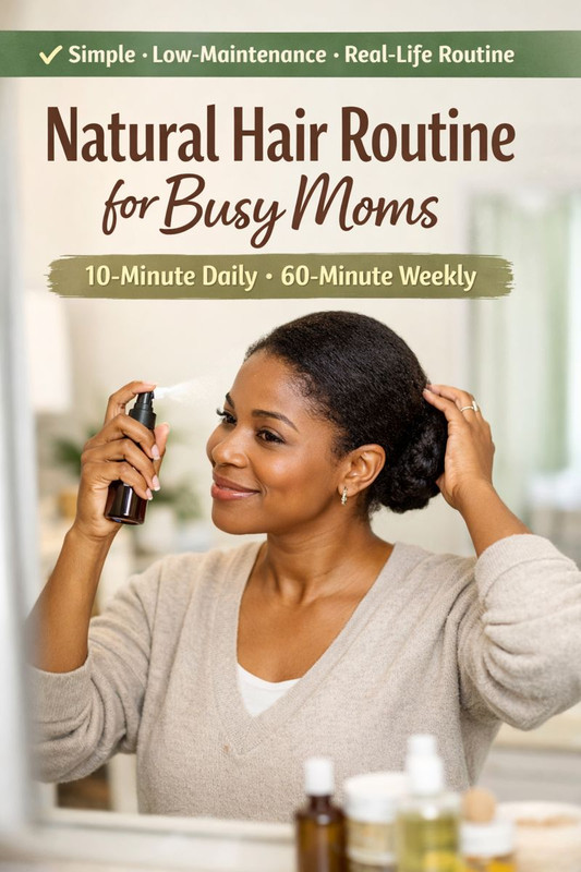 Natural Hair Routine for Busy Moms (10-Minute Daily, 60-Minute Weekly)