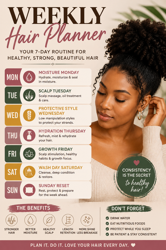 Weekly Hair Planner: The Complete 7-Day Hair Care Schedule for Healthy, Strong Natural Hair