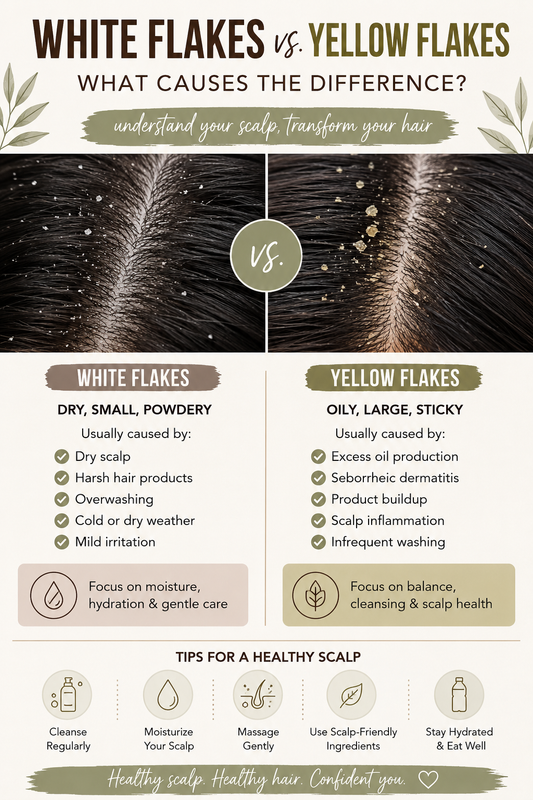 What Causes White Flakes vs. Yellow Flakes? The Complete Scalp Health Guide