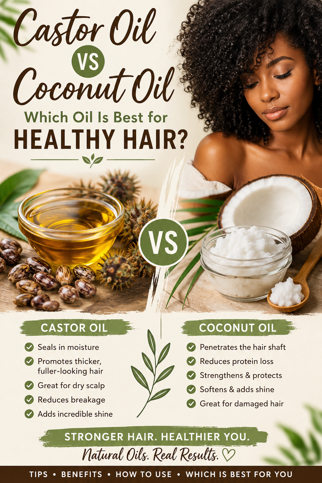 Castor Oil vs Coconut Oil: Which Oil Is Better for Hair Growth, Moisture, and Healthy Black Hair?