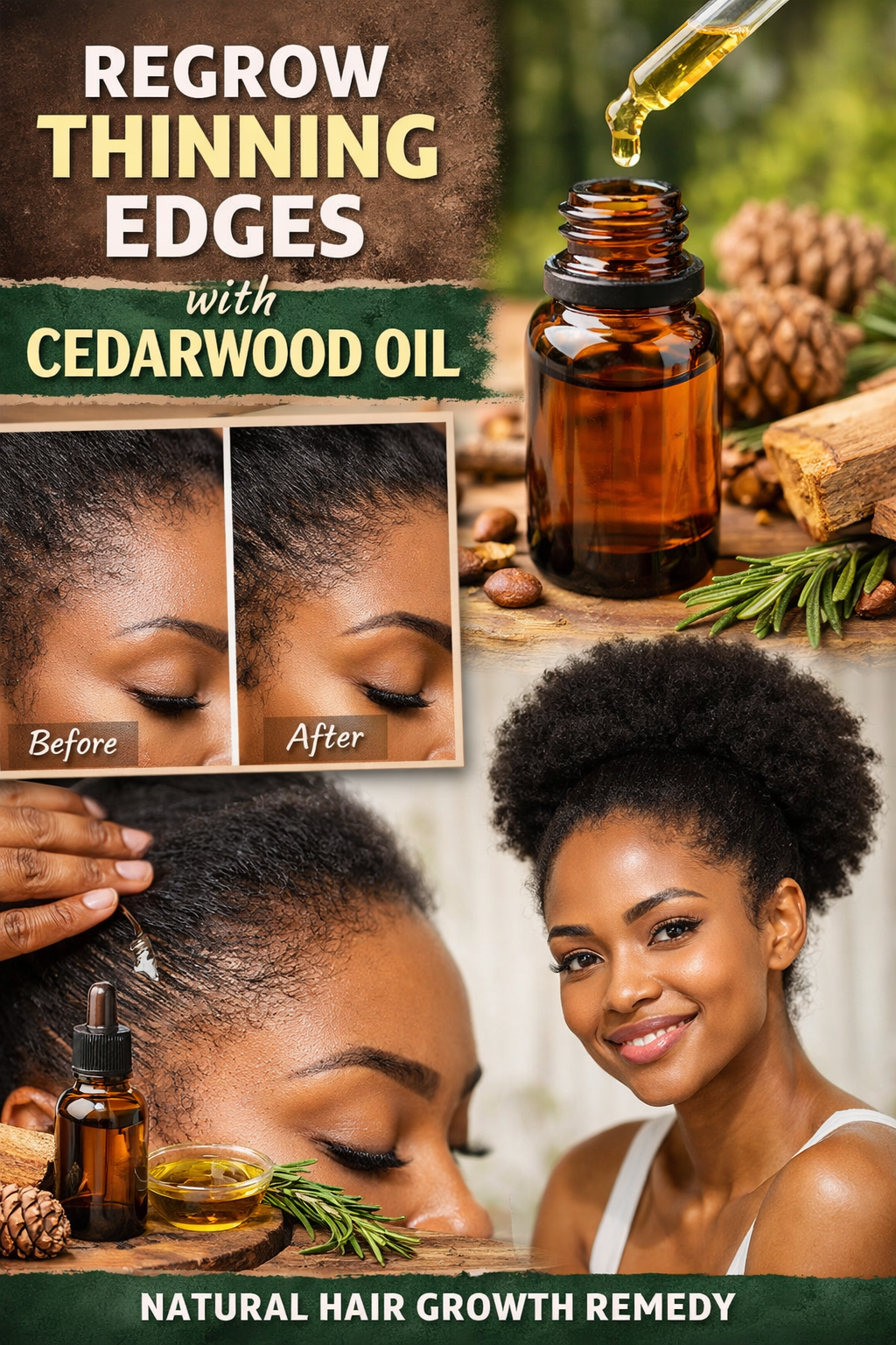 Cedarwood Oil for Thinning Edges in Black Hair