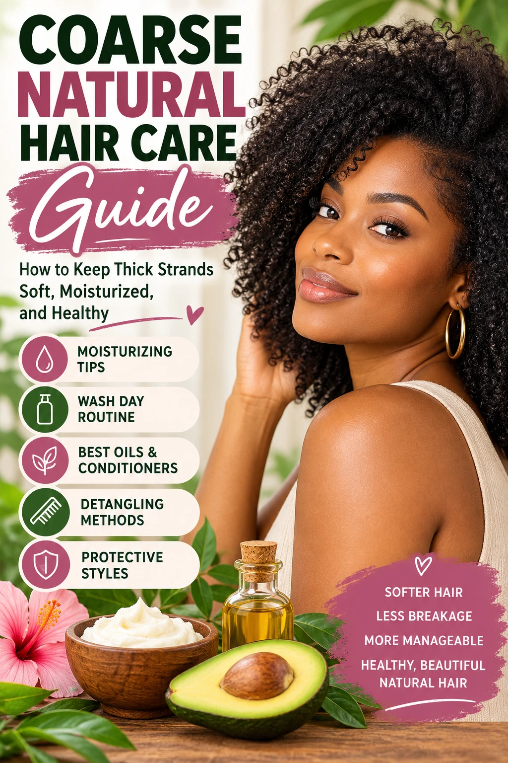 Coarse Natural Hair Care Guide: How to Keep Thick Strands Soft, Moisturized, and Healthy