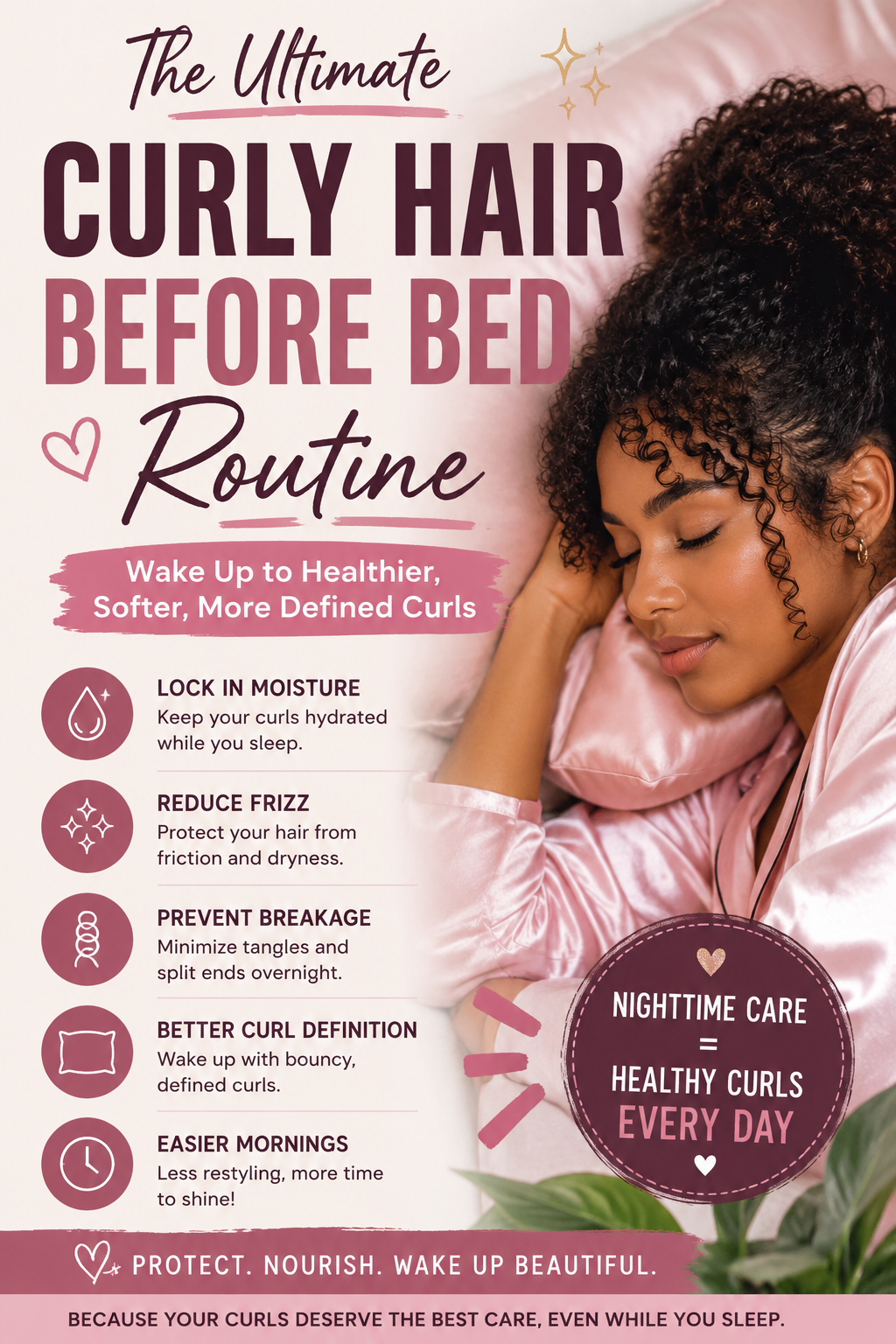 Curly Hair Before Bed Routine: The Complete Nighttime Guide to Healthier, Softer, More Defined Curls