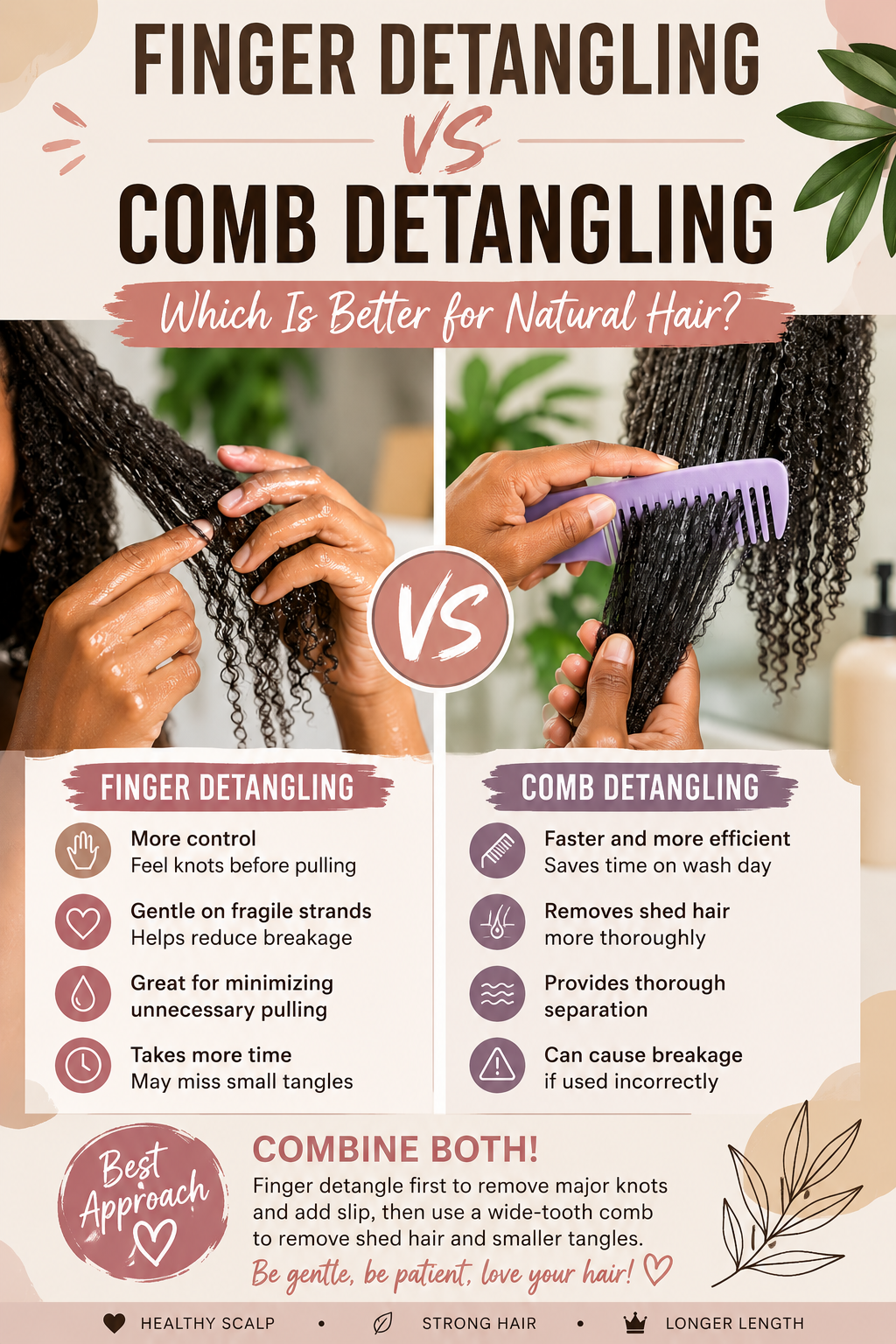 Finger Detangling vs Comb Detangling: Which Is Better for Natural Hair?