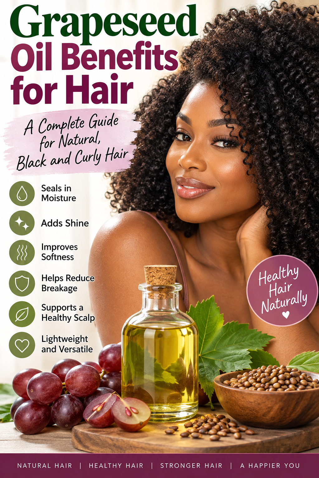 Grapeseed Oil Benefits for Hair: The Complete Guide for Natural, Black, and Curly Hair