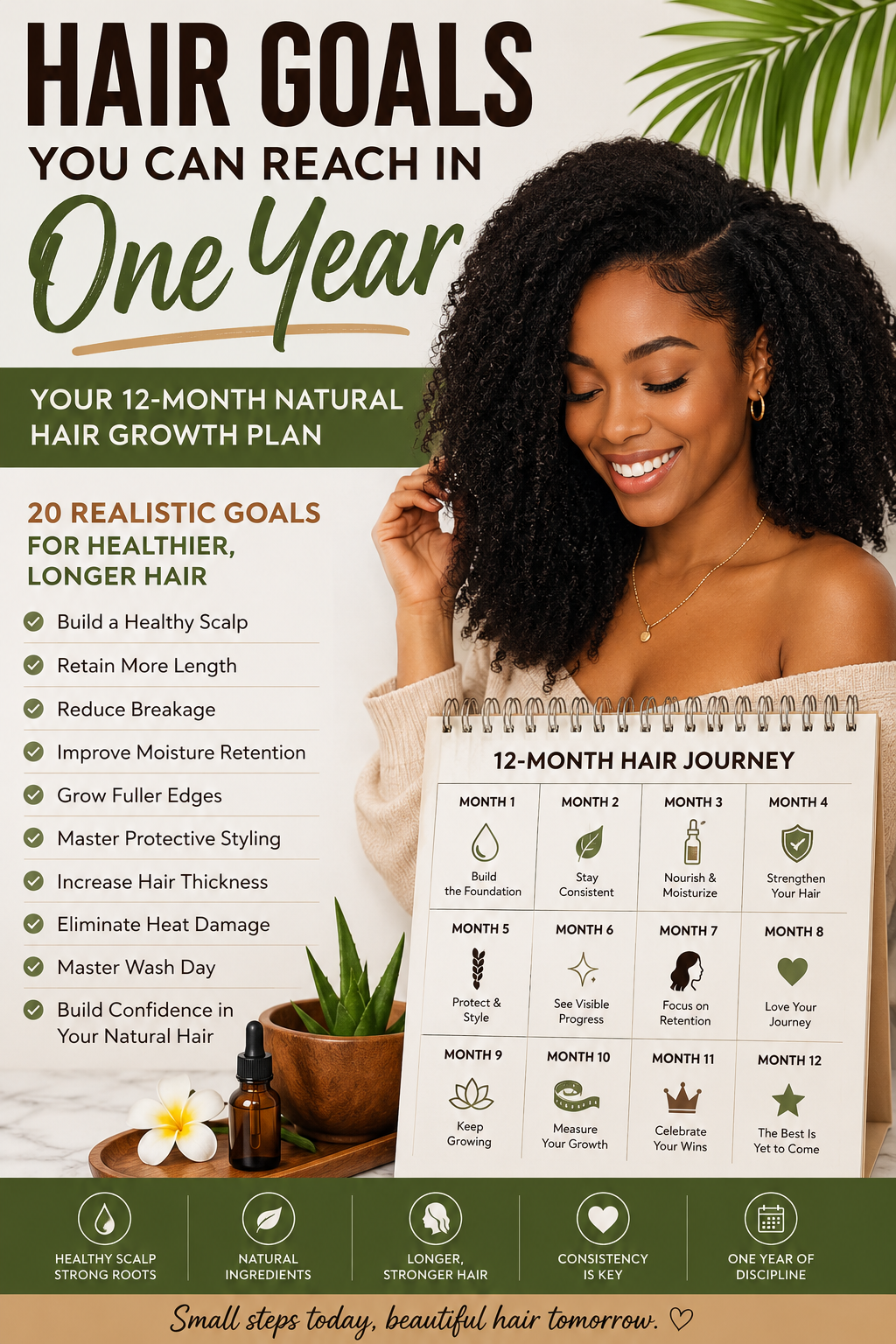 Hair Goals You Can Reach in One Year: Your 12-Month Natural Hair Growth Plan