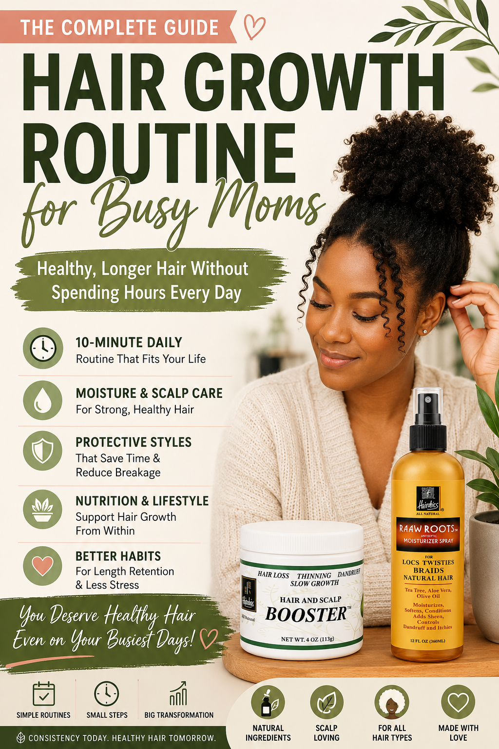 Hair Growth Routine for Busy Moms: The Complete Guide to Healthy, Longer Hair Without Spending Hours Every Day