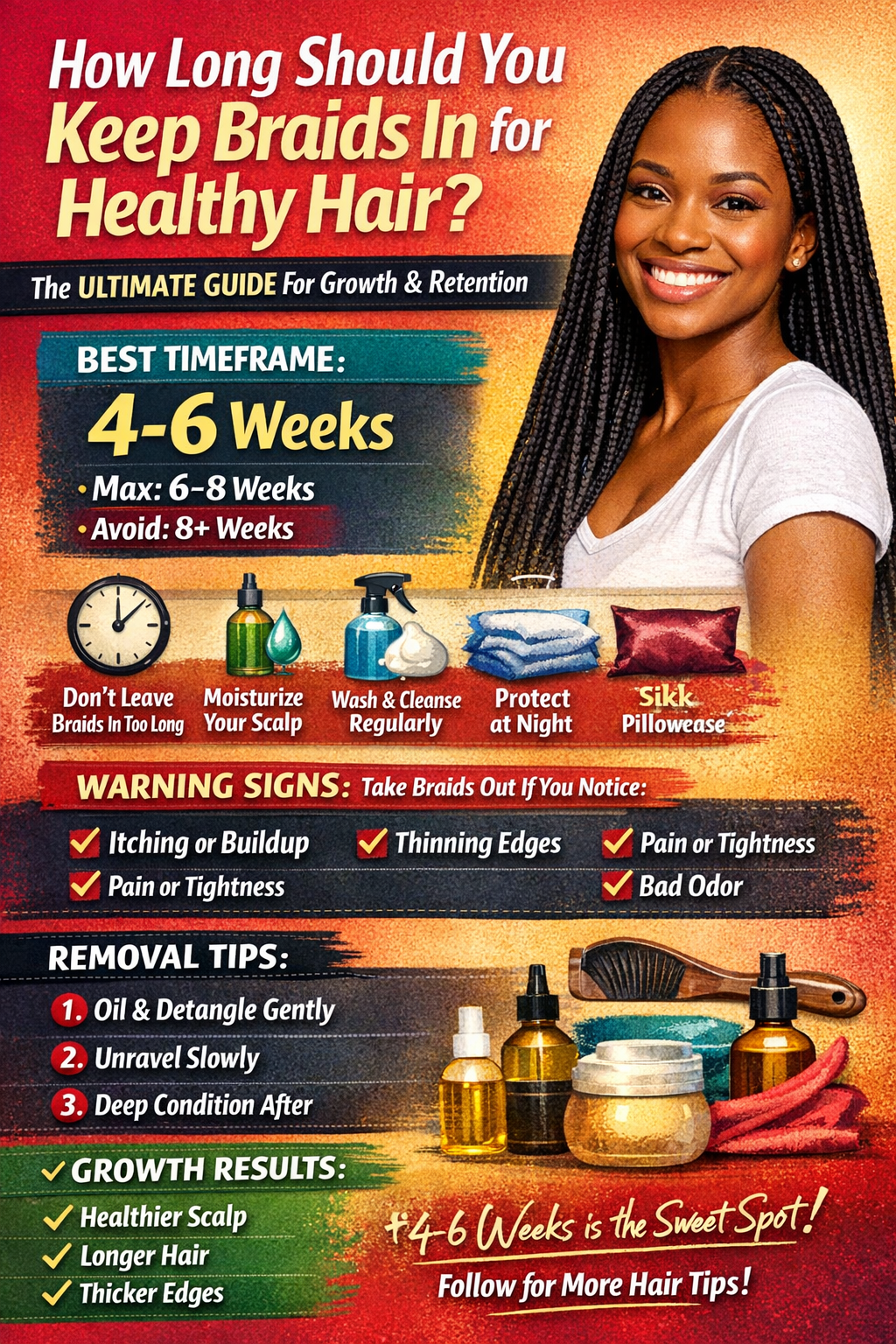 How Long Should You Keep Braids In for Healthy Hair? (Complete Guide for Maximum Growth & Retention)