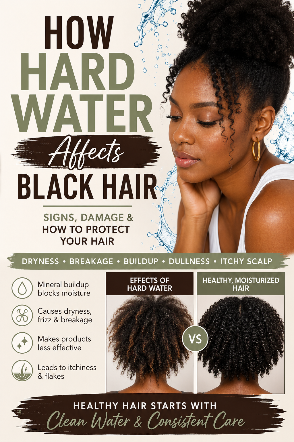 How Hard Water Affects Black Hair: The Complete Guide to Protecting Your Natural Hair, Curls, Braids, and Locs