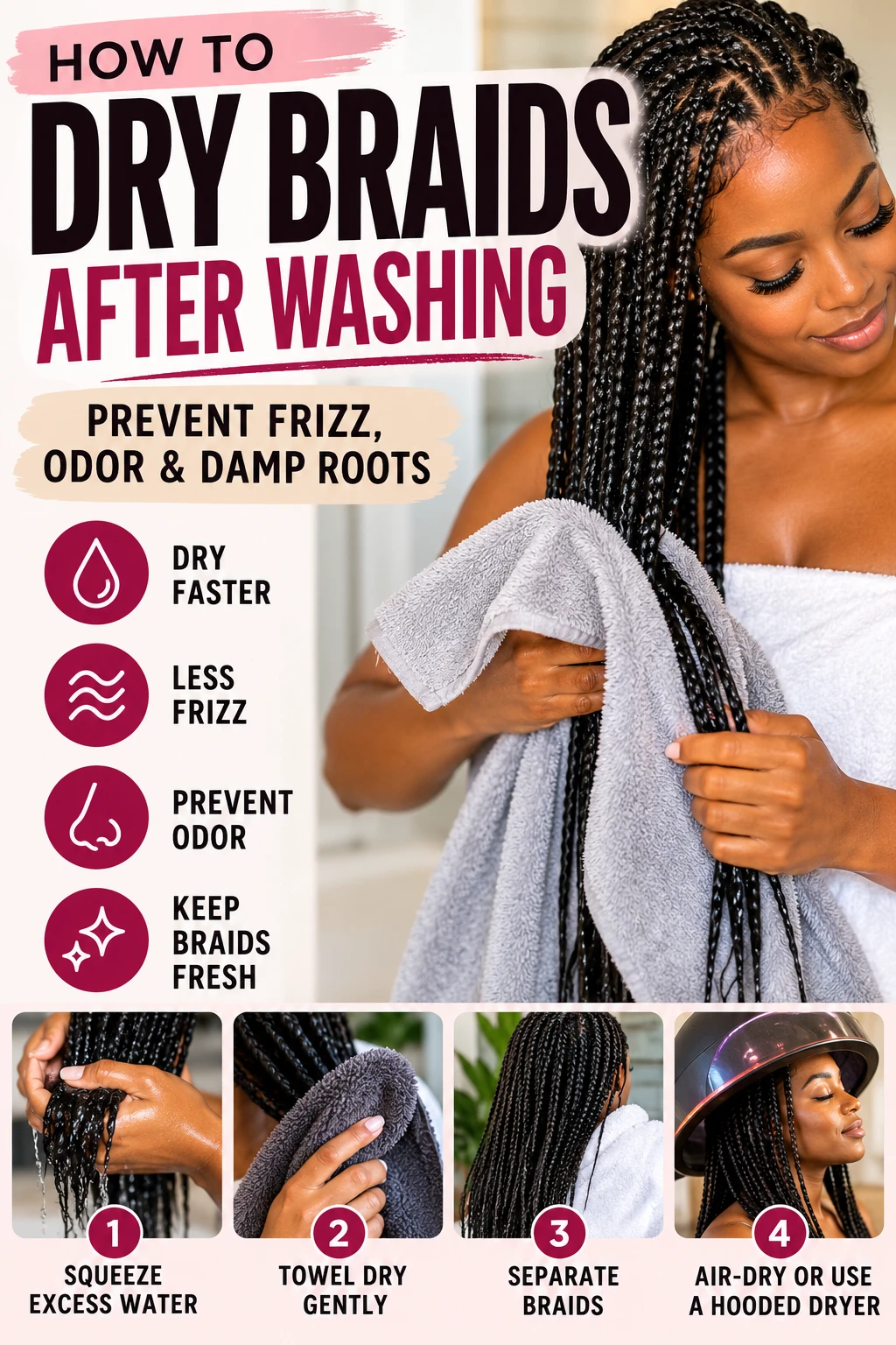 How to Dry Braids After Washing: The Complete Guide to Preventing Frizz, Odor, and Damp Roots