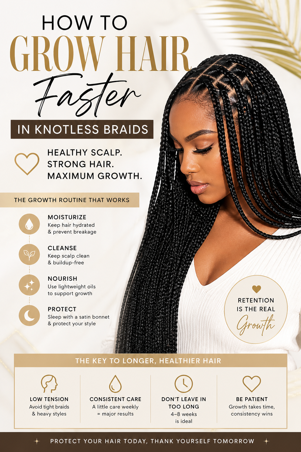 How to Grow Hair Faster in Knotless Braids 