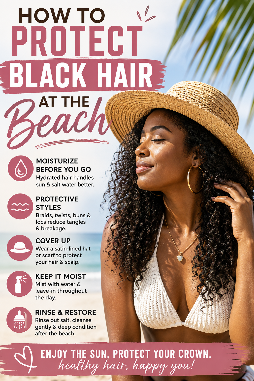 How to Protect Black Hair at the Beach: The Complete Guide to Healthy Natural Hair, Braids, Locs & Curls