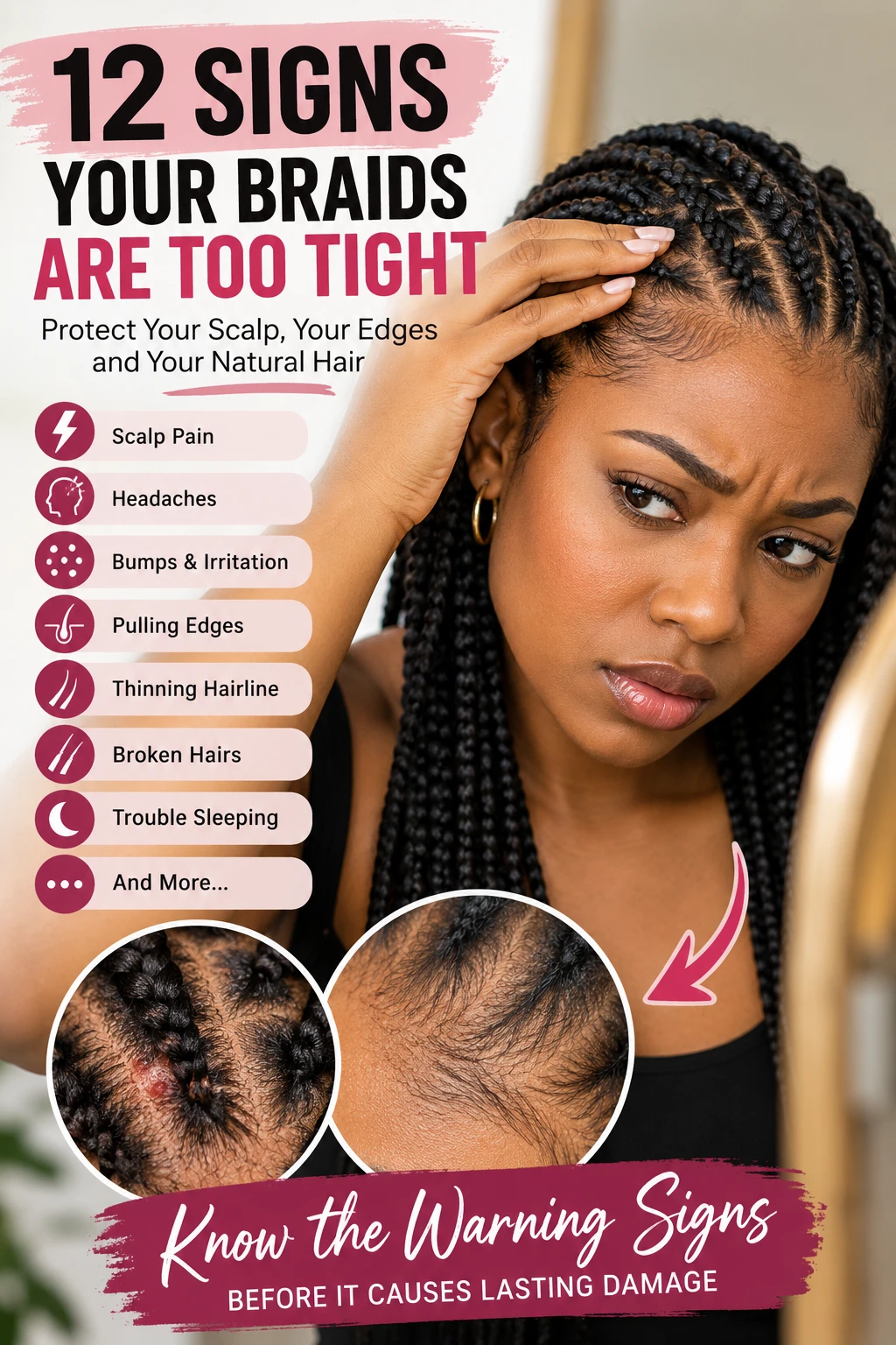 How to Tell if Braids Are Too Tight: Warning Signs, Scalp Damage, and What to Do