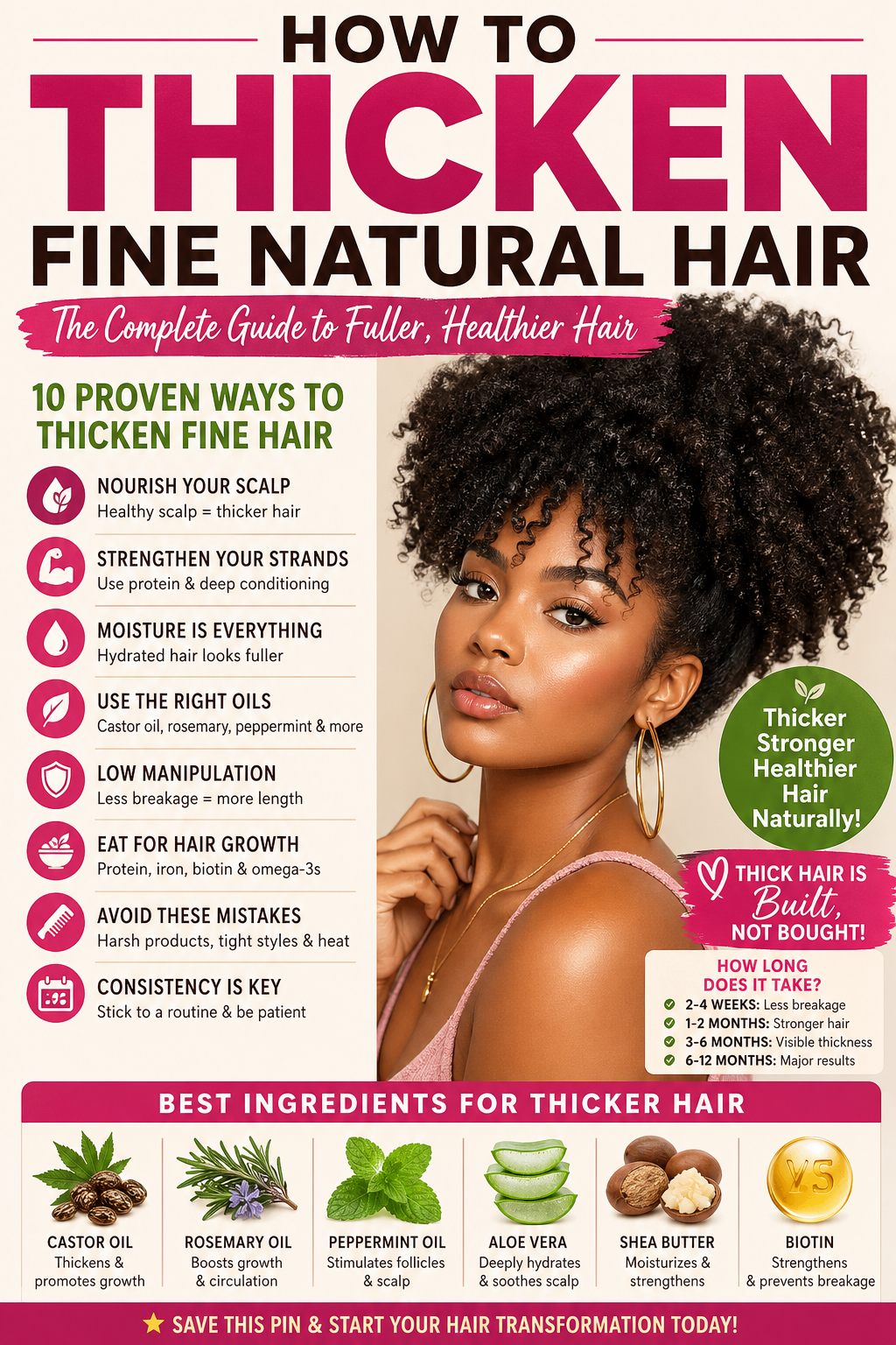 How to Thicken Fine Natural Hair: The Complete Guide to Fuller, Healthier Hair